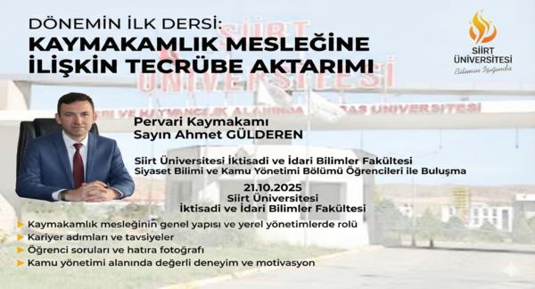 Pervari Kaymakamı Sayın Ahmet GÜLDEREN